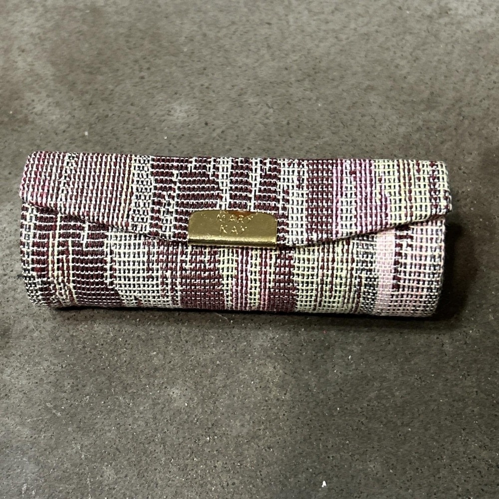 VTG Mary Kay Tapestryβ Lipstick Holder Hard Case Snap Closure Carpet Bag Style